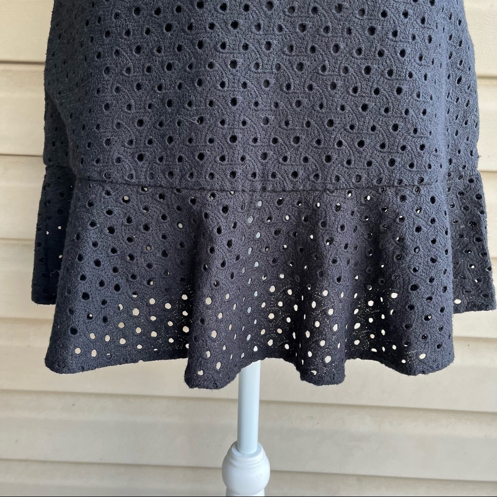 •Line & Dot• Black Eyelet A-Line Dress with Flutter Sleeves - Size Medium - Picture 5 of 9